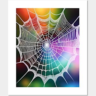 Spider's lacy rainbow web! Posters and Art